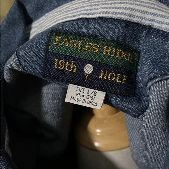 Eagles Ridge 19th Hole Cotton Blue Denim Golf Jacket, Men’s Size L, Preowned - Picture 3 of 4